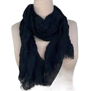 Sperry Top Slider Black Fringe Scarf Wrap